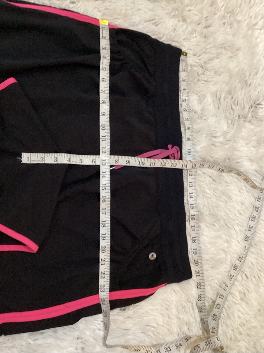 Vogo Active Shorts Plus Size 22/24 Black Pink Trim Athletic Running Lounge - Picture 9 of 11
